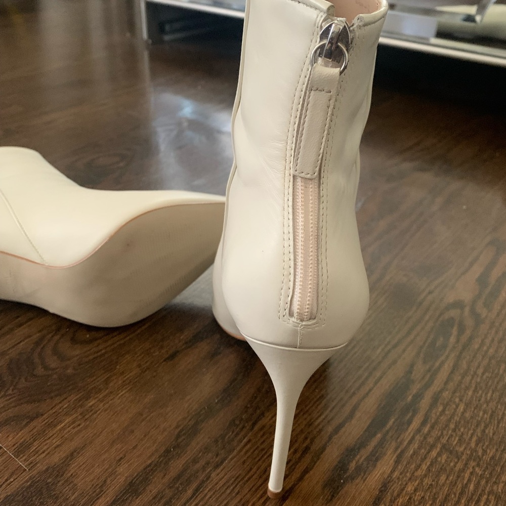 Off white stiletto booties